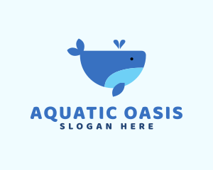 Cute Ocean Whale logo design