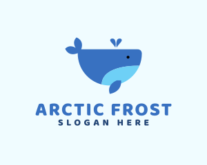 Cute Ocean Whale logo design