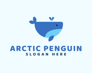 Cute Ocean Whale logo design