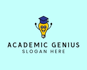 Smart Academic Lightbulb logo design