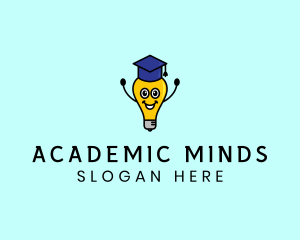 Smart Academic Lightbulb logo design