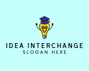 Smart Academic Lightbulb logo design