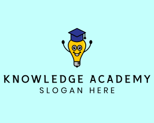 Smart Academic Lightbulb logo design