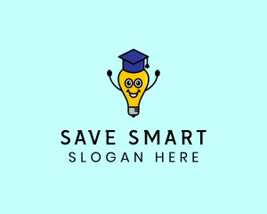 Smart Academic Lightbulb logo design