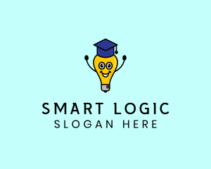 Smart Academic Lightbulb logo design