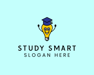 Smart Academic Lightbulb logo design