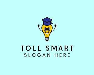 Smart Academic Lightbulb logo design