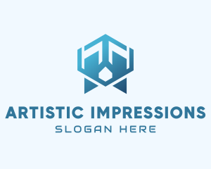 Abstract Geometric Lungs logo design