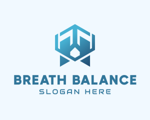 Abstract Geometric Lungs logo design