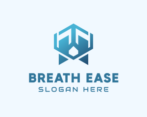 Abstract Geometric Lungs logo design