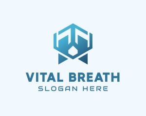 Abstract Geometric Lungs logo design