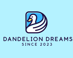 Swan Bird Wing logo design