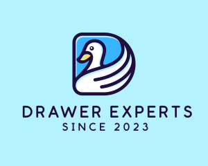 Swan Bird Wing logo design