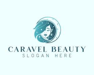 Female Beauty Moon logo design