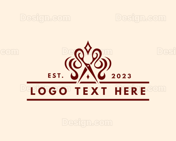 Elegant Scissors Dressmaker Logo