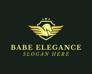 Elegant Pegasus Shield logo design