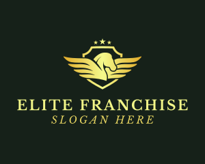 Elegant Pegasus Shield logo design