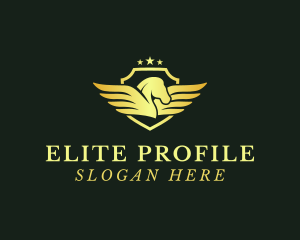 Elegant Pegasus Shield logo design