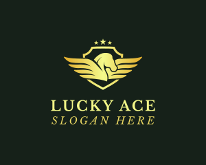 Elegant Pegasus Shield logo design