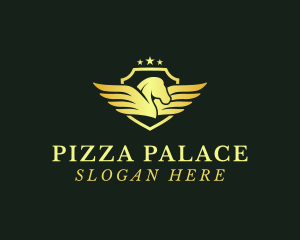 Elegant Pegasus Shield logo design