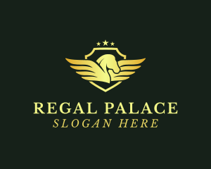 Elegant Pegasus Shield logo design