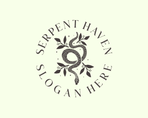 Botanical Boho Serpent logo design