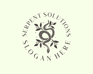 Botanical Boho Serpent logo design