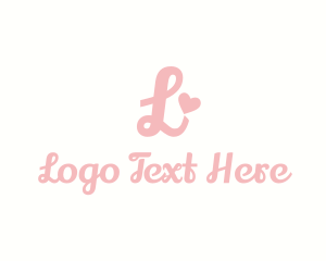 Cute Heart Cursive logo