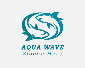 Shark Swimming Aquarium  logo