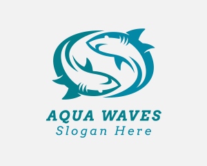 Shark Swimming Aquarium  logo