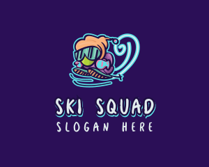 Graffiti Ski Cartoon logo