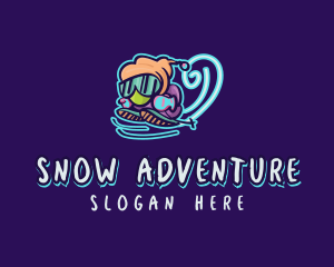 Graffiti Ski Cartoon logo