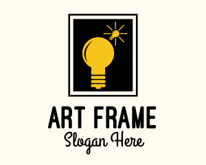 Lightbulb Idea Frame logo design