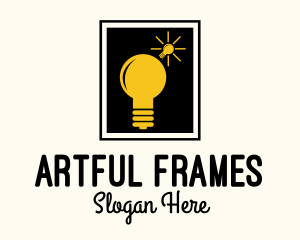 Lightbulb Idea Frame logo design