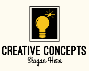 Lightbulb Idea Frame logo design