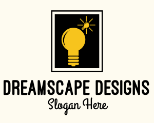 Lightbulb Idea Frame logo design