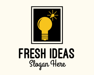 Lightbulb Idea Frame logo design