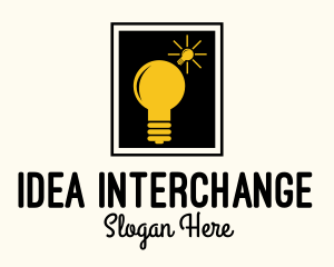 Lightbulb Idea Frame logo design