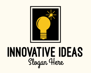 Lightbulb Idea Frame logo design