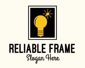 Lightbulb Idea Frame logo design