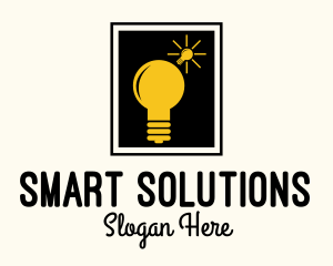 Lightbulb Idea Frame logo design