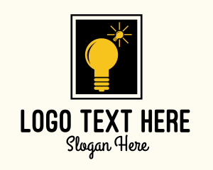 Frame - Lightbulb Idea Frame logo design
