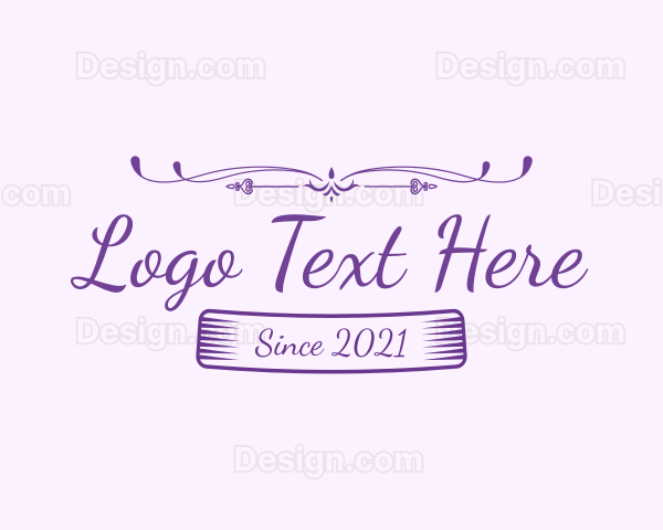 Purple Feminine Text Logo