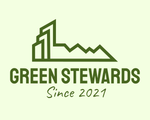 Green Building Tower logo design