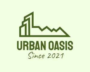 Green Building Tower logo design