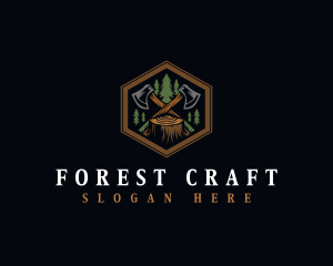 Lumberjack Forest Axe logo design