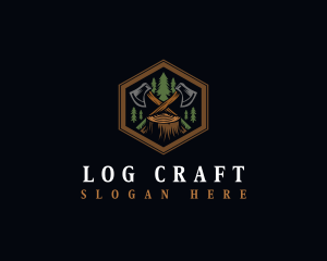 Lumberjack Forest Axe logo design