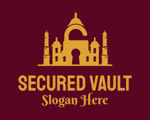 Padlock Keyhole Mosque logo design