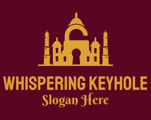 Padlock Keyhole Mosque logo design