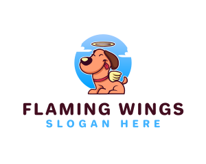 Cute Angel Dog logo design